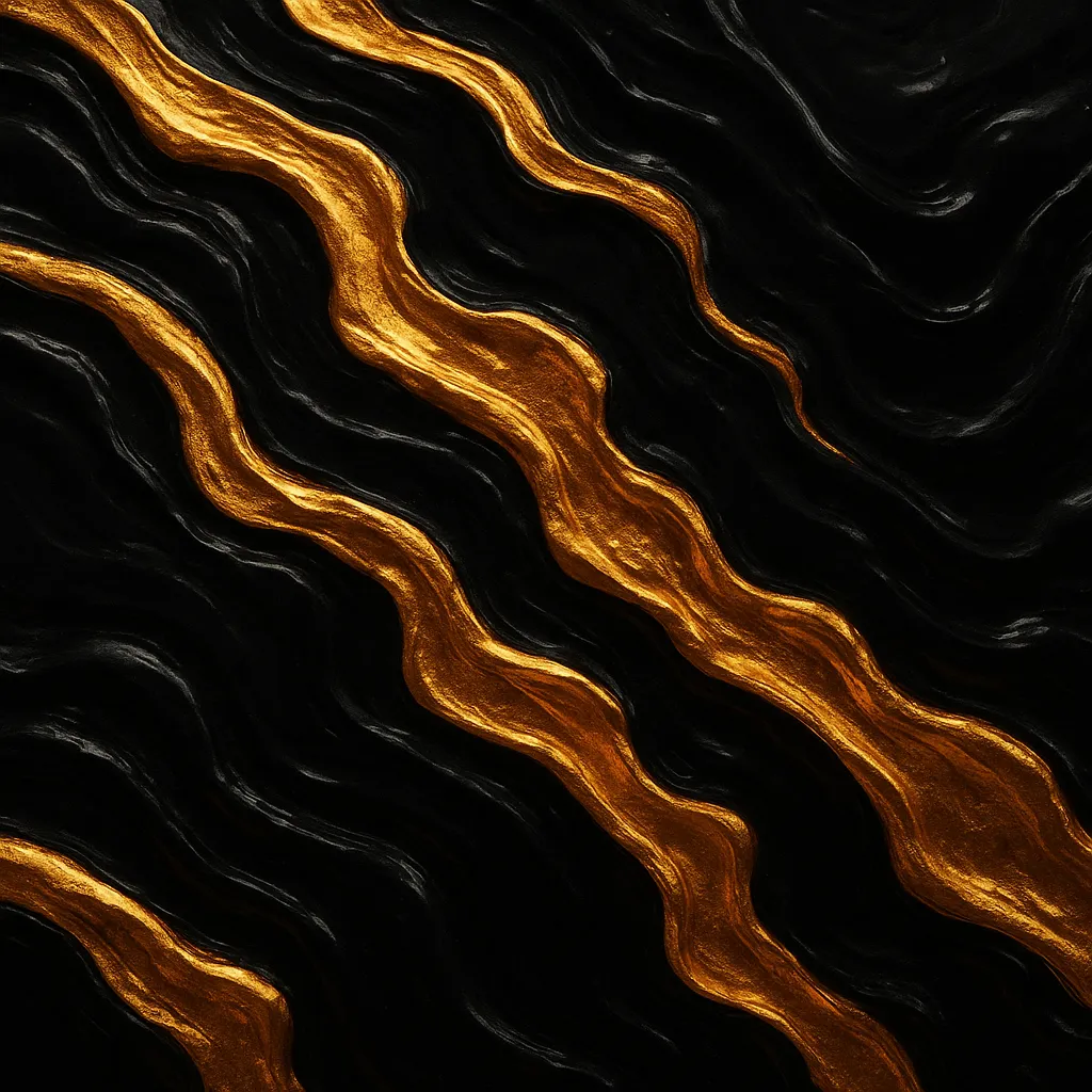 Aurum Flow — Liquid gold and obsidian, frozen mid-pour
