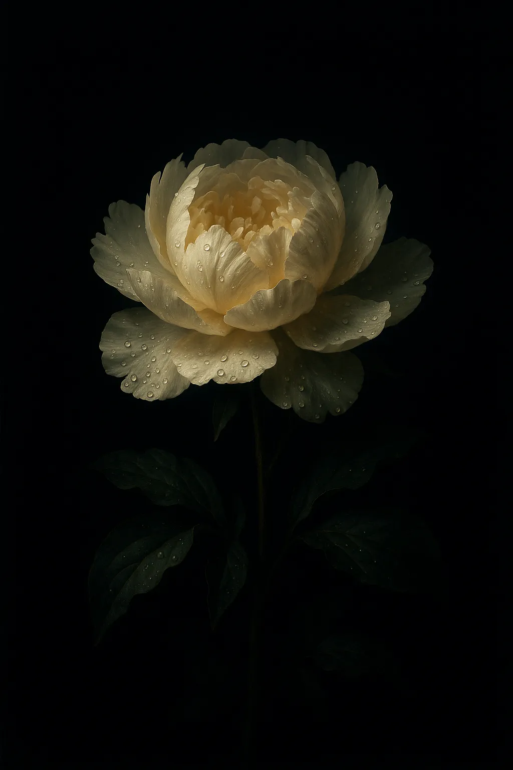 Midnight Bloom — A single luminous flower blooming in the dark