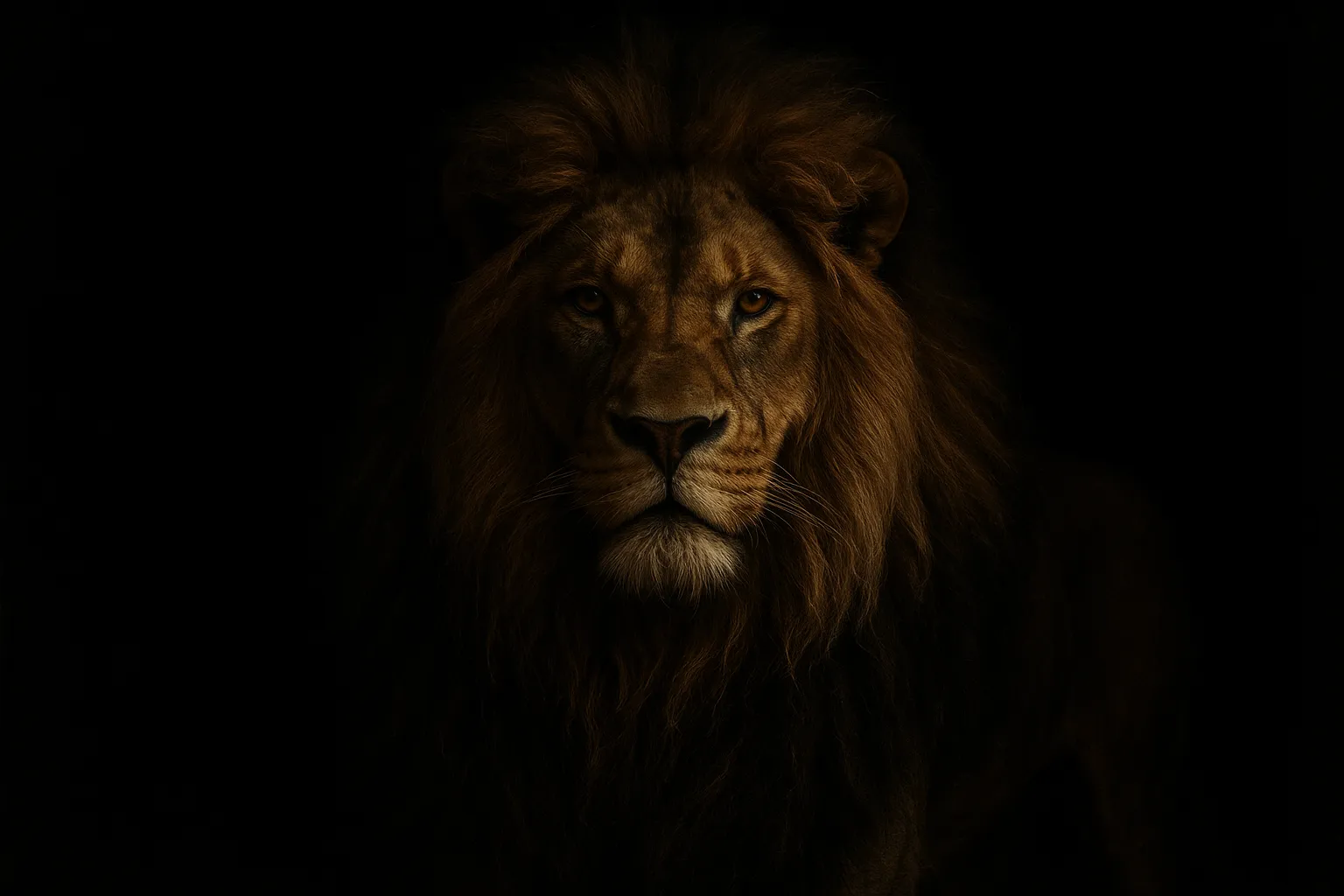 The Sovereign — A lion rendered in dramatic chiaroscuro